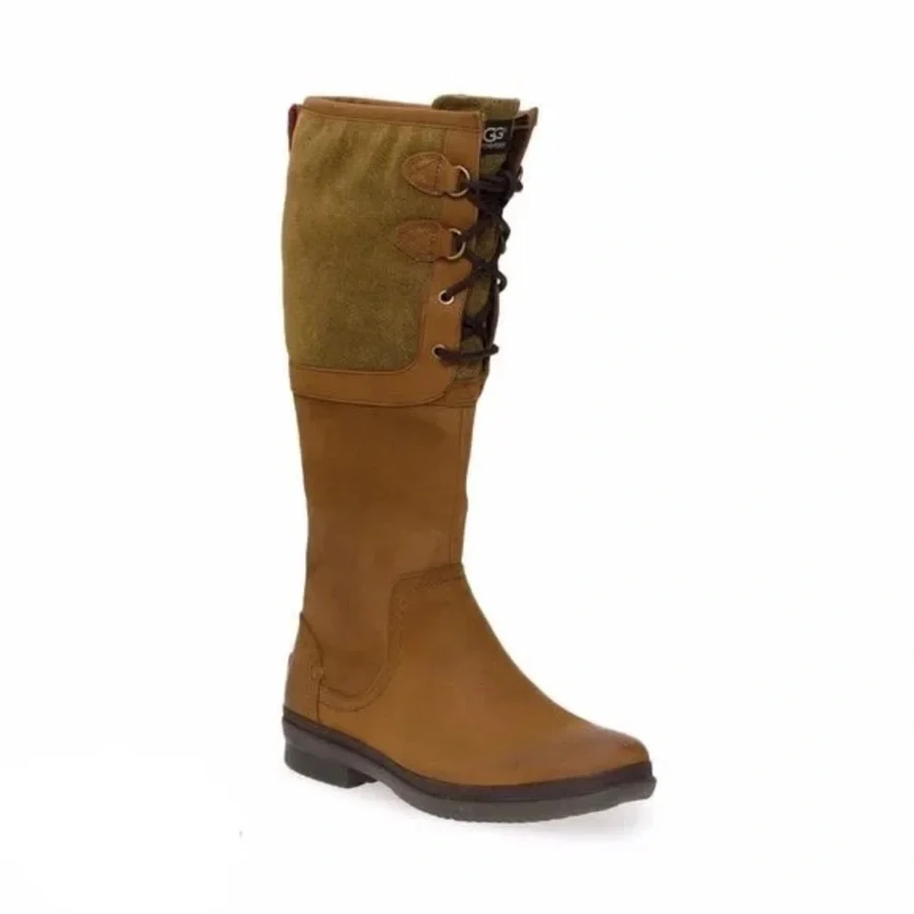 Ugg womens 8 brown chestnut Elsa Sherpa lined waterproof boots EUC